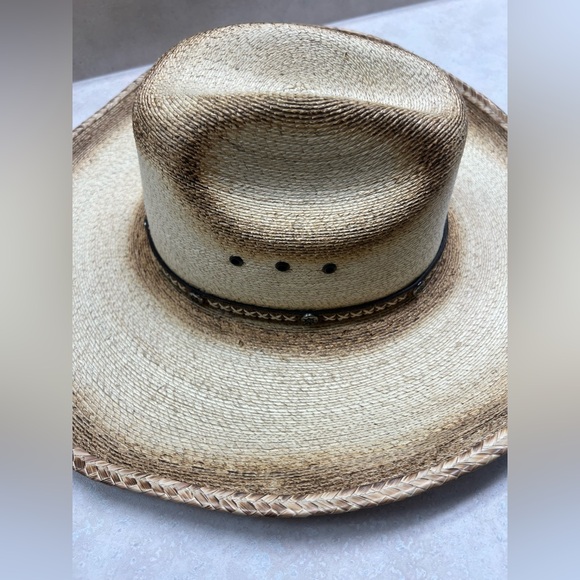 Cody James Natural Palm Leaf Ponderosa straw cowboy hat - Picture 4 of 7